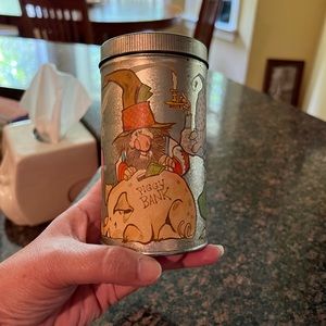 Vintage Hallmark tin piggy bank made in USA
